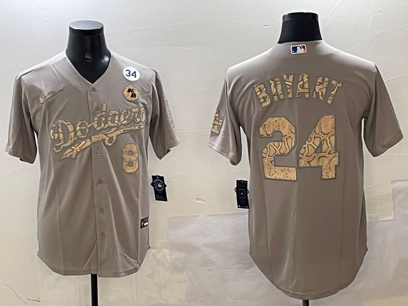 Men Los Angeles Dodgers #24 Bryant Grey Fashion Game 2025 Nike MLB Jersey style 3065->los angeles dodgers->MLB Jersey